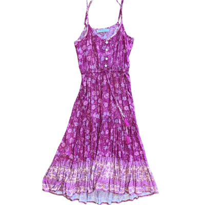 Salty Bright Pink Floral Maxi Dress Size 10