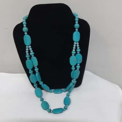  Chunky Turquoise Beaded Necklace 