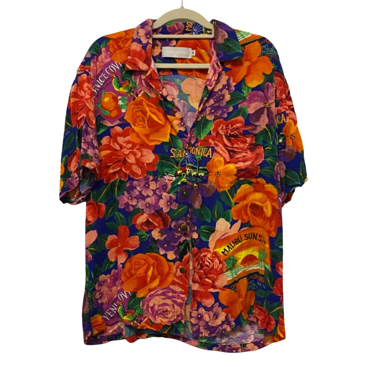 Vintage Jams world Mens Size M Polos Floral (s)