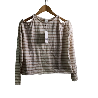BNWT Zara Kids Size 14 Tops & T-shirts Beige / White 
