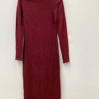 Scanlan Theodore Womens  Size 8 Bodycon Dress / Long Sleeve Dress Maroon 