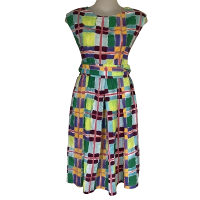 Gorman.  Acid Check Wrap Dress.    Size 6 
