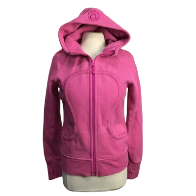 Lululemon Womens  Size 8 Pink Heavy Weight Zip Up Hoodie