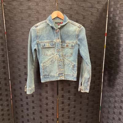  Atelier Womens  Size 8 Denim Jacket Blue / Green 