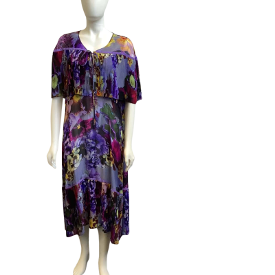 Brand New Trelise Cooper Womens  Size 14 Pleating Glance Midi Dress Purple Pansy