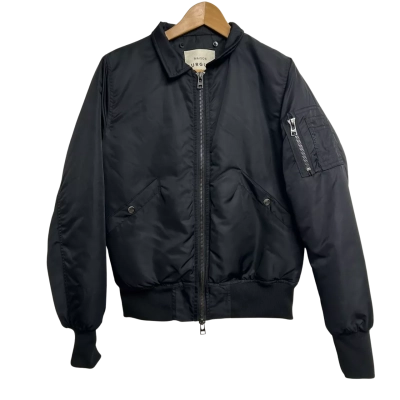 Maison Burgues Mens Size XS Black Bomber Jacket 