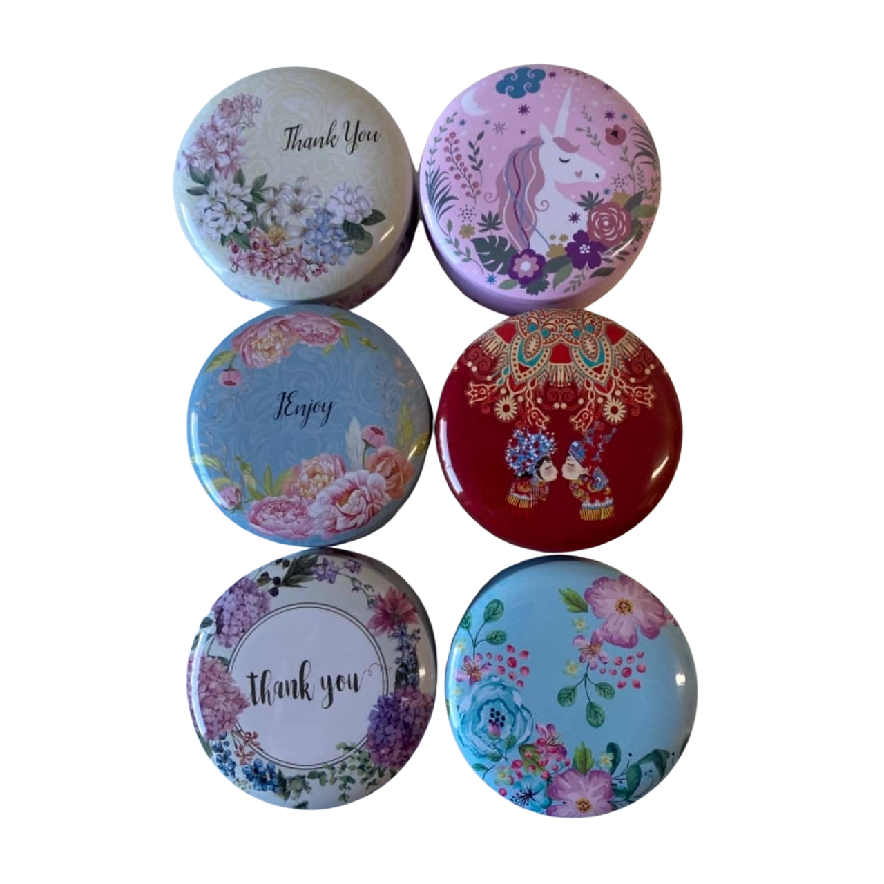 Patterned Travel Tins 4oz x 6 New Unused(s)