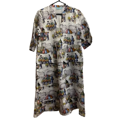 Blue Illusion Womens  Size XS Casual Dress Pattern / White 