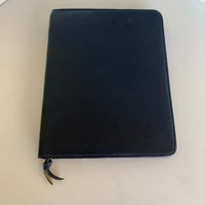 Retro 1956 Navy Blue Leather Portfolio Organiser