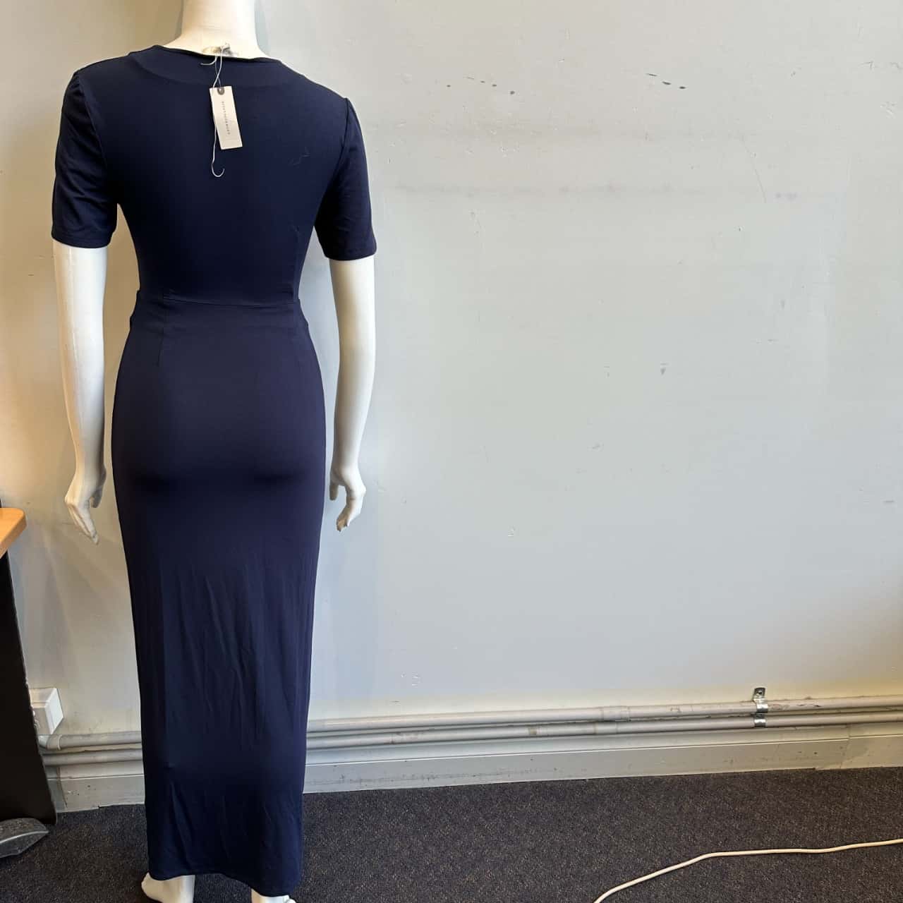 BNWT Favorite Daughter Women's Size XS Short Sleeved Maxi Dress Navy Blue(s)