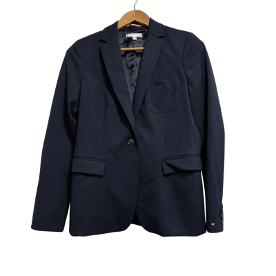Tommy Hilfiger, Womens, US Size 2, minimal shoulder padded navy suit jacket