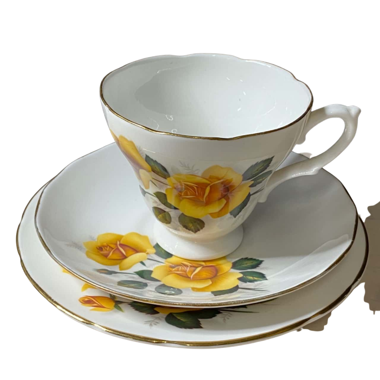 Royal Sutherland Yellow Cup, Saucer & Plate Set