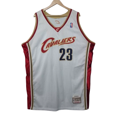 Mitchell & Ness NBA Size XXXL Cleveland Cavaliers 23 LeBron James White Jersey 