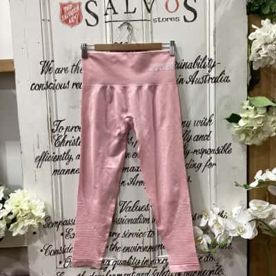 Ryderwear Brand! SEAMLESS STAPLES LEGGINGS! Womens  Size M Tracksuit Pants Pink  