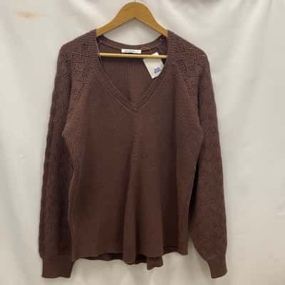 Just Jeans Women's Jumper Size 16 Brown RRP$80