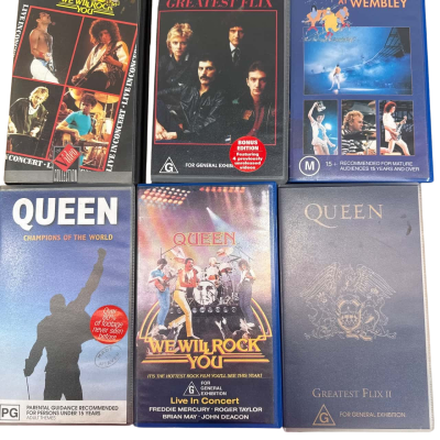 Set of 6 VHS Queen Bundle 