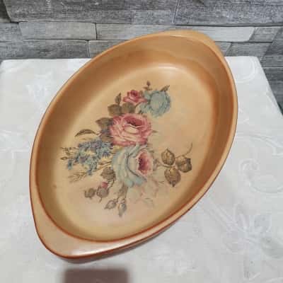 Vintage Ceramic Floral Dish Italy
