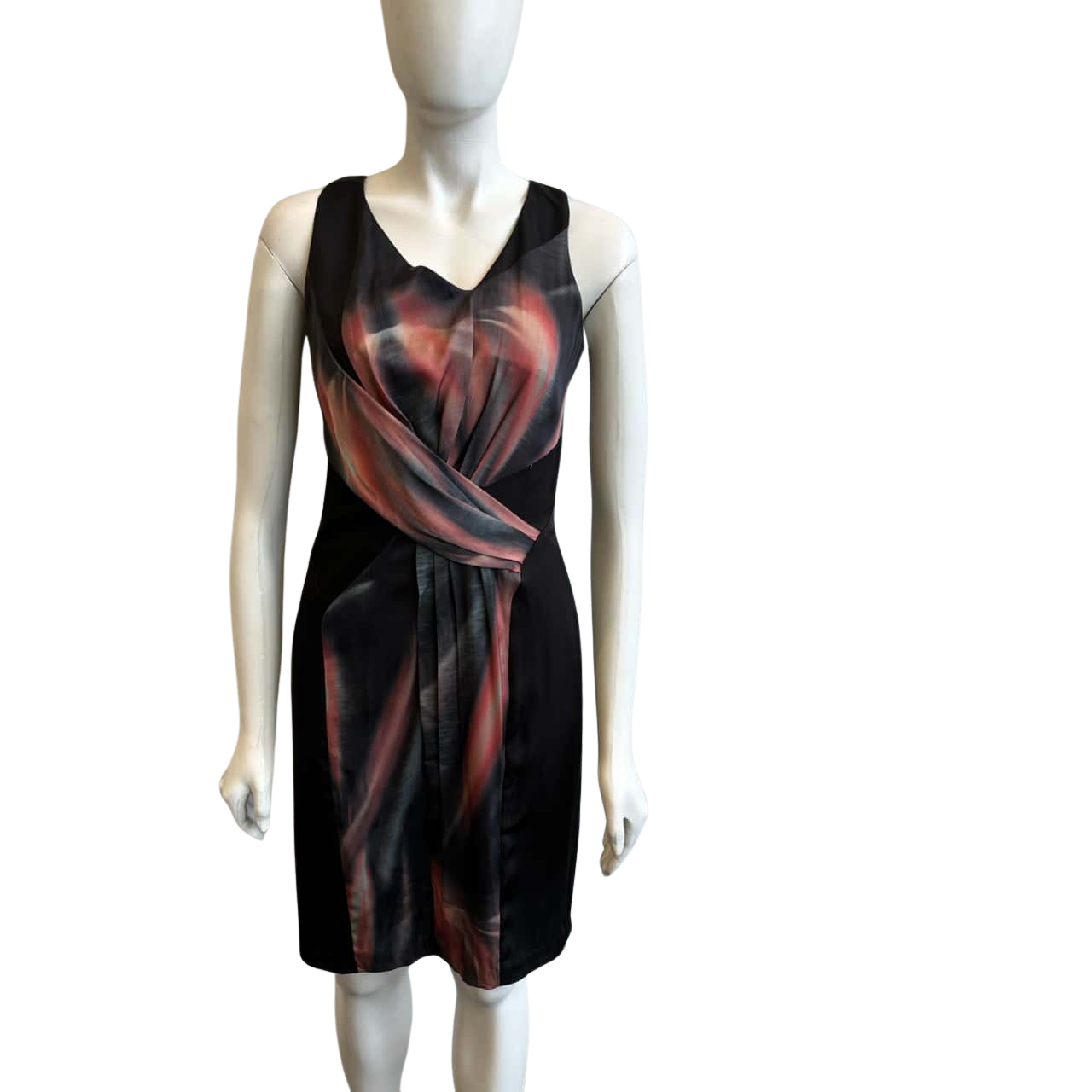 Jayson Brunsdon Black Label Women s Size 10 Silk Blend Sleeveless Midi Dress Black s