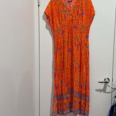 RUBY YAYA Womens Dress Size M Orange / Pattern 