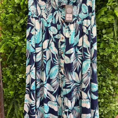 Autograph Smocked Skirt Womens  Size 20 Blue / Navy Blue 