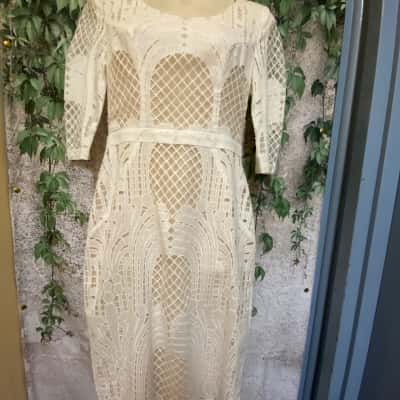 We Are Kindred Womens  Size 6 White Mesh Lace Dress