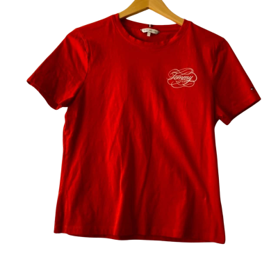 Tommy Hilfiger Womens  Size L T-shirts Red / White 