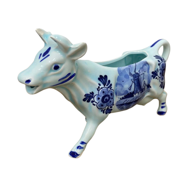 Vintage DBL Delft Holland Porcelain Cow Creamer