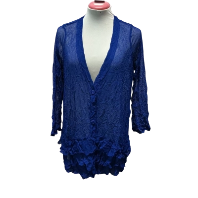 Clarity Womens  Size L Button Up Top Blue 