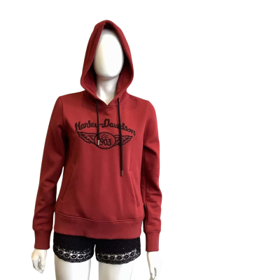 Harley Davidson Women's Label Size M Hoodie Dark Red 