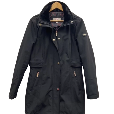 Eliza J Womens Size L Parka Black  