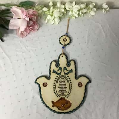 Decorative Pattern “Blessing For The Home” Ceramic Wall Hanger 