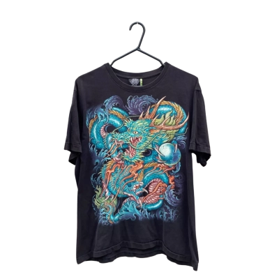 Mens Rock Eagle Size L Glow-In-The-Dark T-Shirt Black  / Blue / Green / Orange / Pattern / Teal 