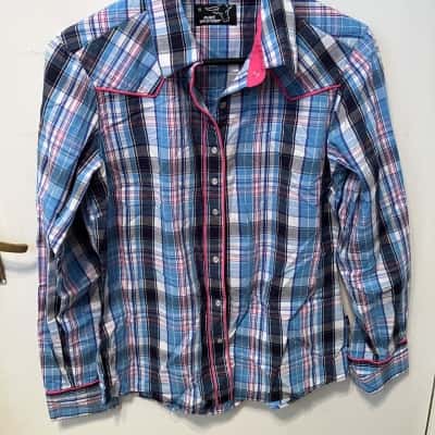  Pure western Womens  Size 10 Long Sleeve Shirt Multicoloured 
