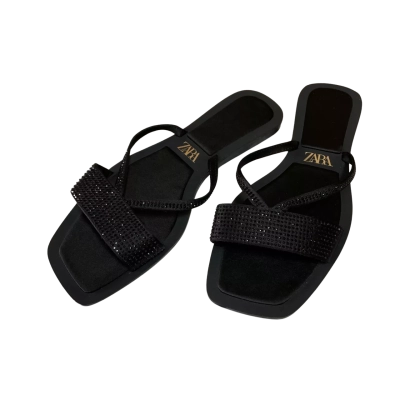 Zara Womens  Size 38 Sandals Black  