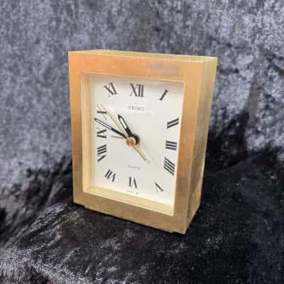 Vintage Gold Toned Alarm Clock with ‘SEIKO’ Brand Name. Working 