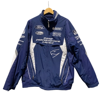 Retro Ford Mens  Size XL Performance Jacket Blue / Navy Blue / White 