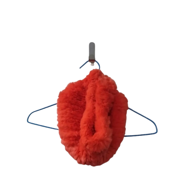 Glomourpuss NYC Women's Rabbit Fur Snood in Orange