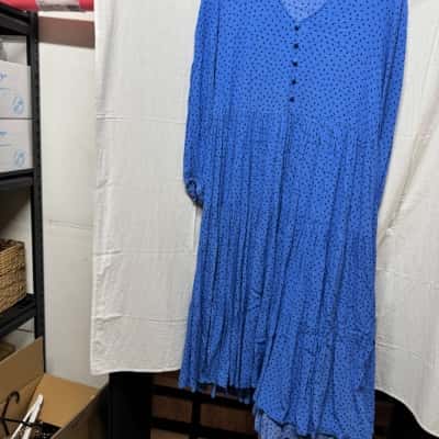 Mister Zimi Womens  Size 12 Maxi Dress Blue 