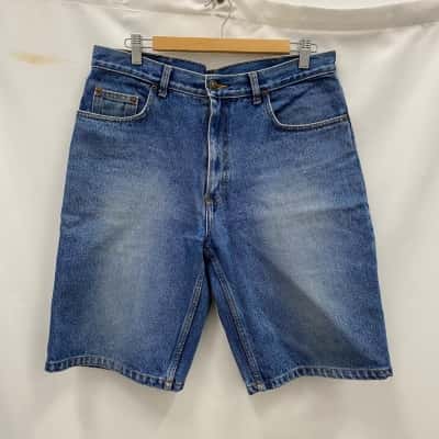 Alan Plaine England Mens Denim Shorts Blue 