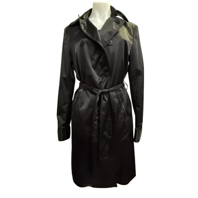 Calvin Klein Jeans Womens  Size L Trench Coat Black  