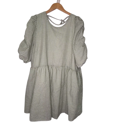 City Chic Womens  Size 20 Mini Dress Checked / Green / White 