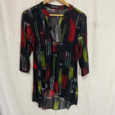 Brand New Top Knit Multicoloured Print Sz S