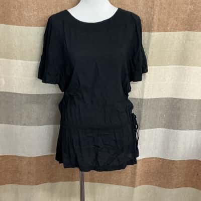 Ojay Womens  Size 6 Long Sleeve Top Black  