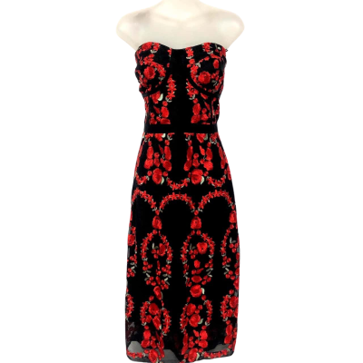 City Chic Womens  Size 16 / S Cocktail Dress /Midi Dress /  Strapless Dress Black  / Red - NEW