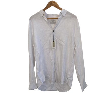 Industrie Linen Mens  Size L Long Sleeve Shirt White 