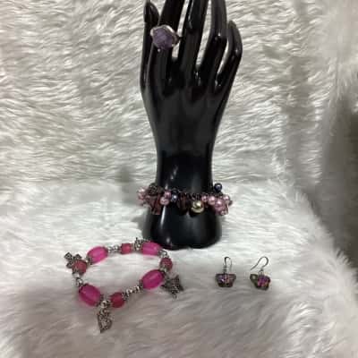  Womens Beaded Bracelet / Bracelet / Earrings / Ring Other / Pink  / Purple 