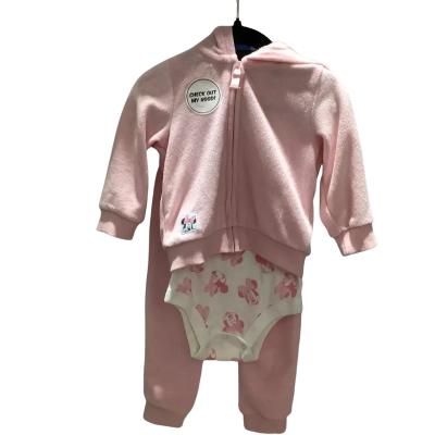 Disney Kids  Size 6-12m Set Pink  3 Piece Track Suit & Onesie    HTHT