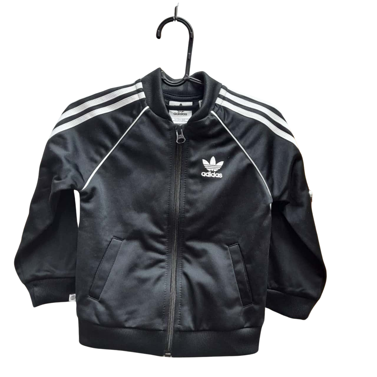 Adidas Kids Size 1218m Tracksuit Jacket Black / White (s)