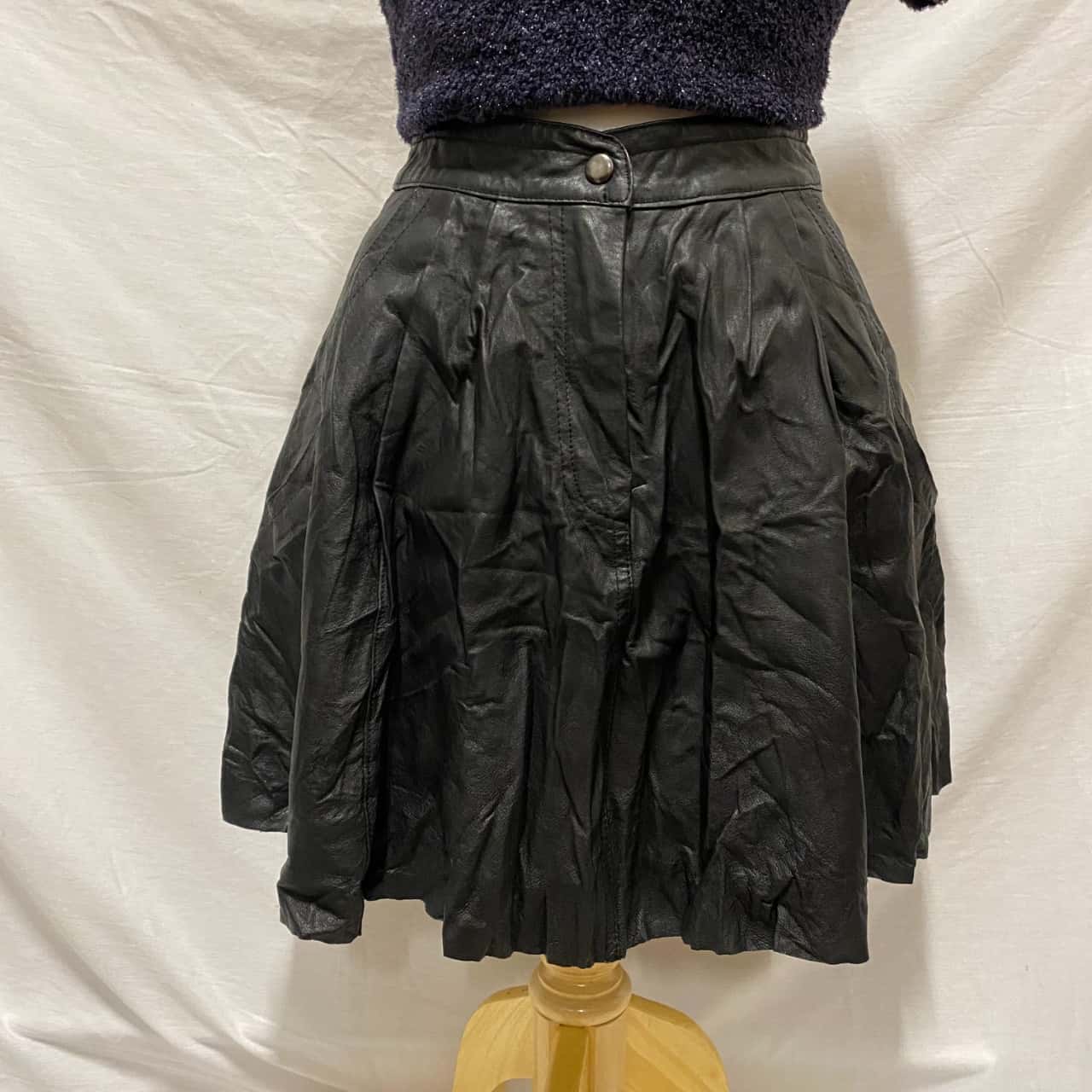Just Jeans Womens Size 6 Leather / Mini / Pleated Black Skirt