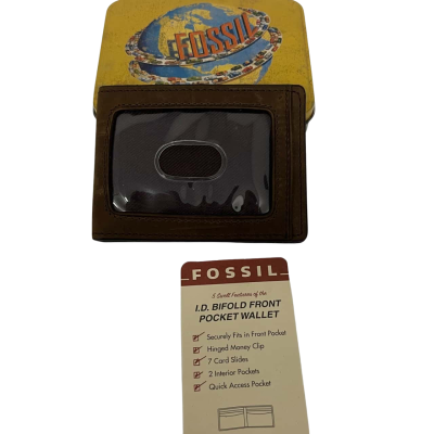 Fossil I.D. Bifold Front Pocket Wallet Mens 